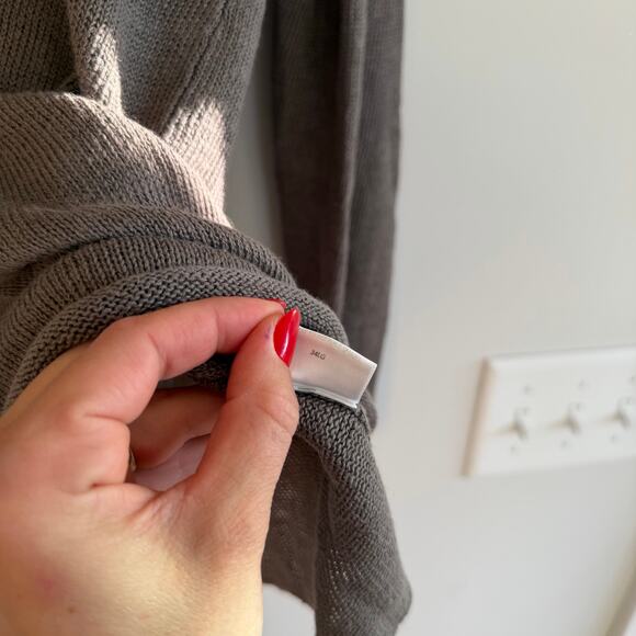 Eileen Fisher Linen Hooded Knit Sweater Gray L - Picture 7 of 8